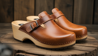 clogs leder retro look